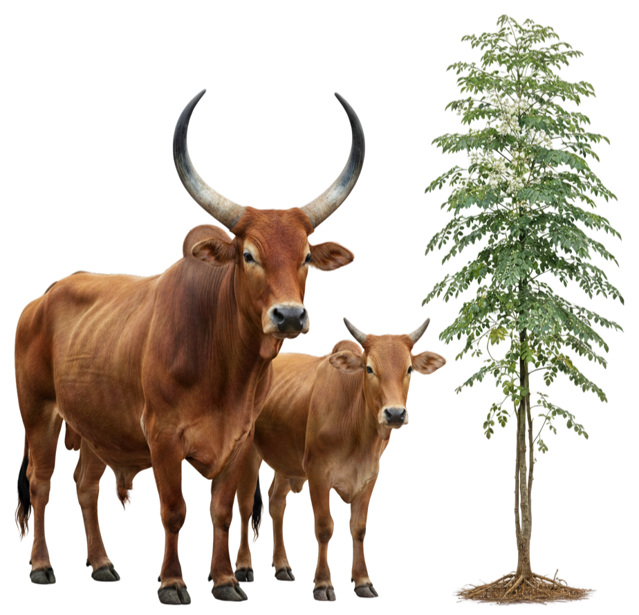 Gado alimentado com Moringa